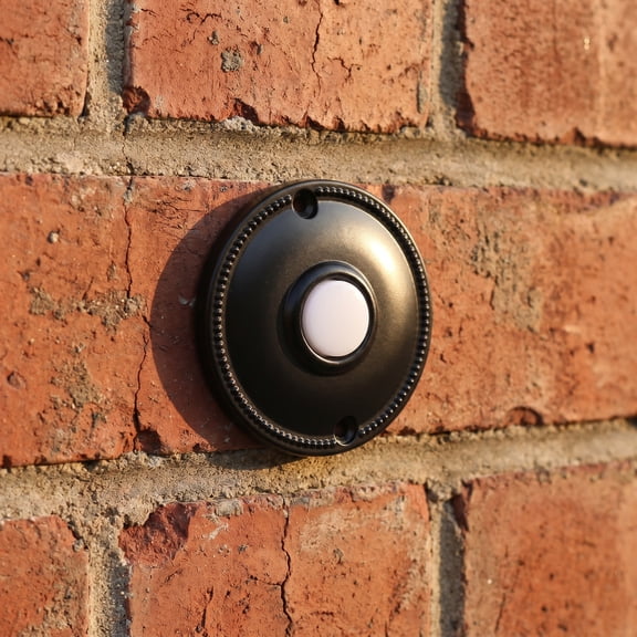 Alasum Retro Doorbell Switch Black Zinc Alloy for Home Heavy Duty Wired