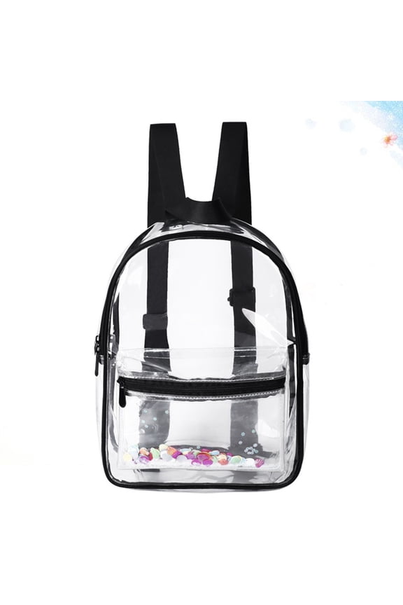 Transparent Jelly Backpack in Black, Lightweight PVC Material, Comfortable and Stylish for Everyday Use