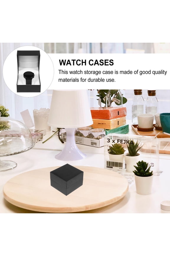 Single Slot Black Watch Display Case Durable Portable Storage for Travel