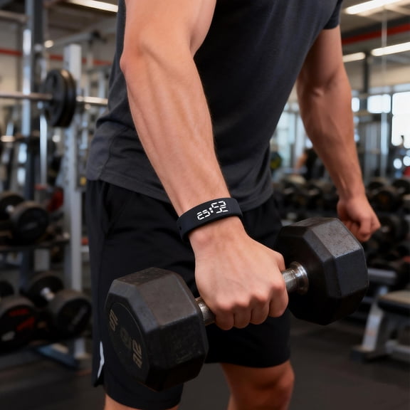 Alasum Smart Bracelet with LED Screen for Temperature Tracking and Vibration Alert Black