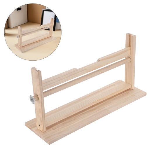 Alasum Wooden Craft Paper Roll Dispenser with Stable Anti-Tilt Base, Drawing Storage Rack for Ribbon, Yarn, and Craft Supplies