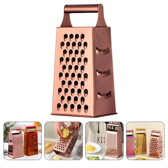 Alasum Stainless Steel Grater for Kitchen with Multiple Hole Sizes and Non Slip Handle