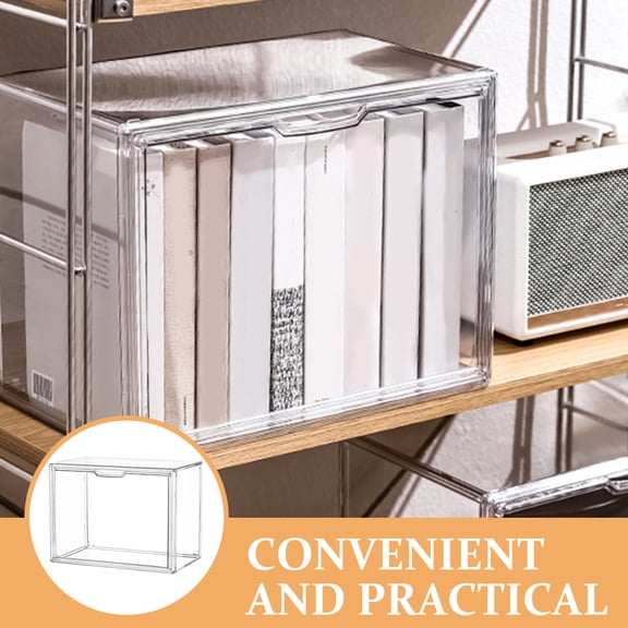 Alasum Sturdy Transparent Storage Containers for Book and Office Organization