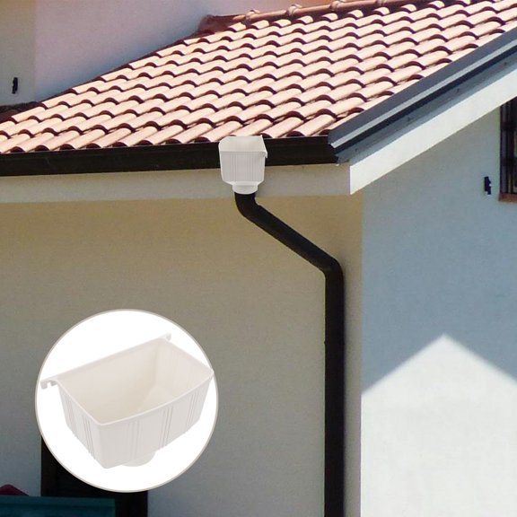 Alasum Sturdy White Plastic Rain Gutter Parts with Easy Install Downspout Drainage Connector