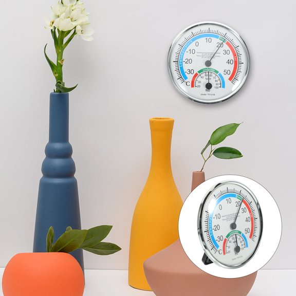 Alasum 2-in-1 Temperature Humidity Gauge, White ABS, for Home and Patio
