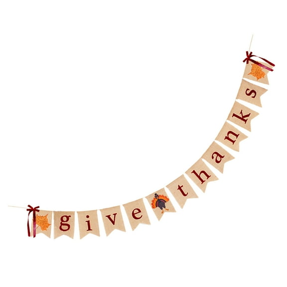 Alasum Thanksgiving Day Hanging Banner 1Pc Rustic Style Swallowtail Shape Linen Photo Prop