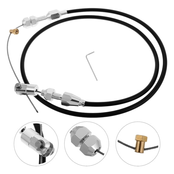 Alasum Black Stainless Steel Throttle Cable Housing for Vehicles, 1 Set Replacement Part