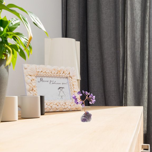 Alasum Natural Purple Crystal Tree with Copper Wire for Home Office Decoration