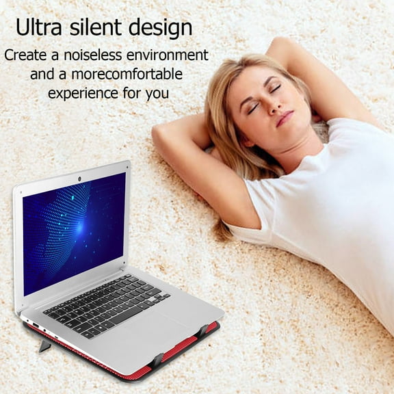 Alasum USB Powered Notebook Cooler Slim Laptop Cooling Pad with Anti Slip Surface Red