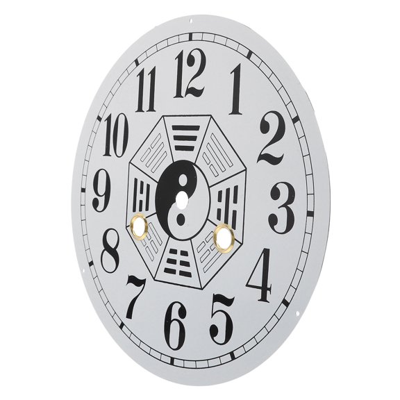 Alasum Universal Clock Face Replacement Plate with Arabic Numerals and Yin Yang Bagua Pattern for Home and Office