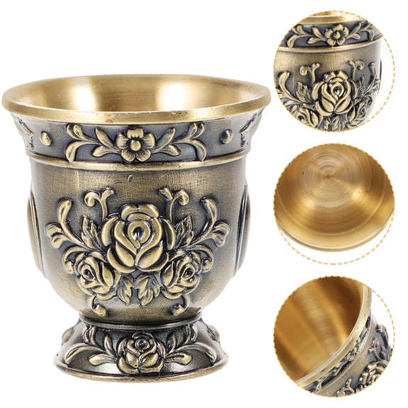 ETEREAUTY Vintage Metal Tea Mug Golden Color for Home Use Perfect for Tea Party and Gatherings