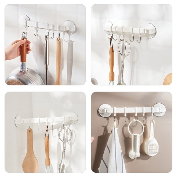 Alasum Wall-Mounted Kitchen Coffee Cup Drying Hook with Suction Cup No Drilling Required White