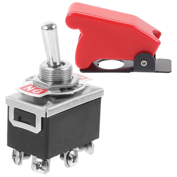 Alasum Waterproof Toggle Switch Dpdt with Red Protective Cover Durable and Easy to Use