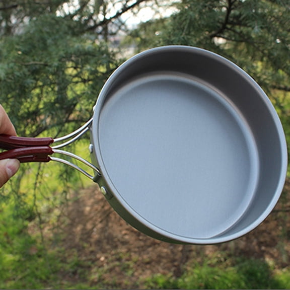Alasum Professional Silver Aluminum Alloy Frying Pan Non Stick Outdoor Camping Skillet