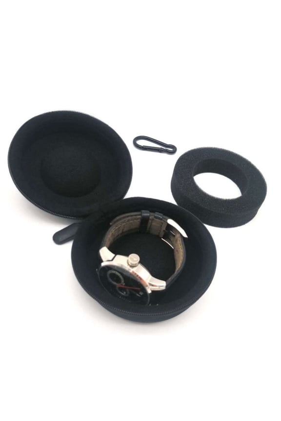 Wear Resistant Black Watch Case Compact Storage Box for Travel and Home Use