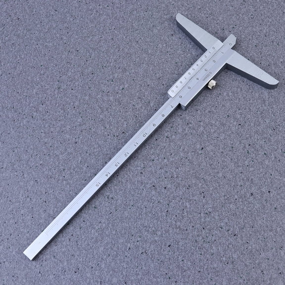 Alasum Wear Resistant Plated Silver Depth Gauge with Rotary Switch and Clear Graduations for Precise Measuring