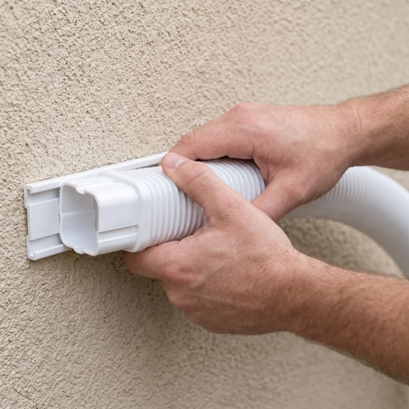 Alasum Flexible Ac Hose Cover White PVC for Outdoor Unit Pipe Protection