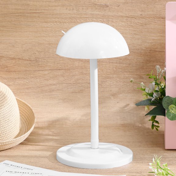 Alasum White Plastic Telescopic Hat Display Rack for Retail Use with Foldable Stable Structure