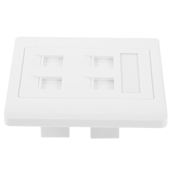 Alasum White Wall Ethernet Plate 4 Port Cat6 Outlet Panel for Efficient Data Transmission and Cable Management