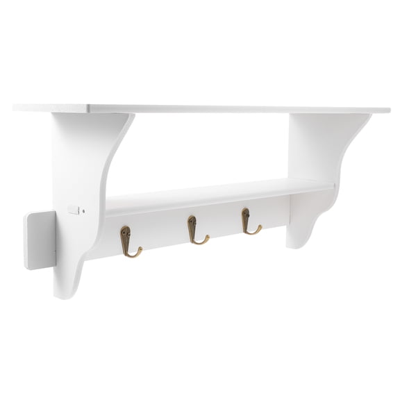 Alasum White Wall Floating Shelf with Hook and Partition Design for Elegant Home Display