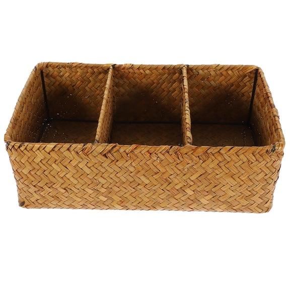 Alasum Woven Storage Box in Light Brown for Desktop and Home Decorative Organization