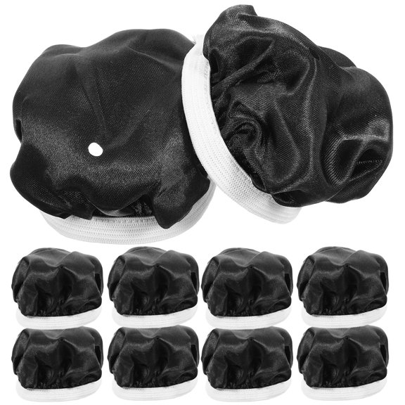 Alasum drink safety cover Black Polyester Satin Cup Protector 10pcs