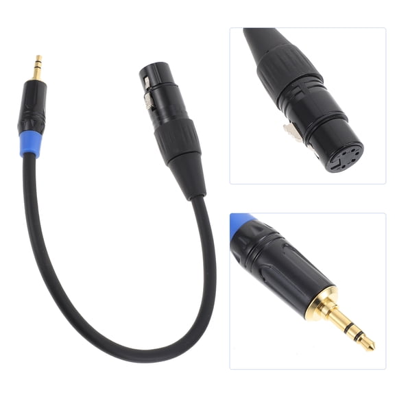 Alasum stereo headphone adapter Audio Converter Cable Black Copper Adapter for Video Camera 1Pcs