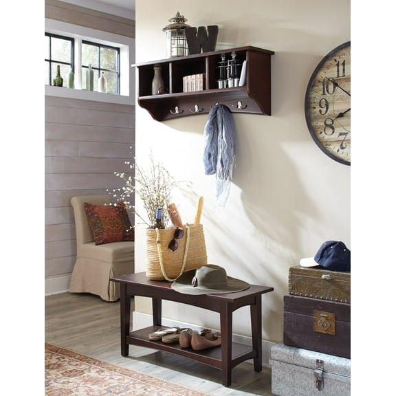 Alaterre 8 Hook Shaker Cottage Coat Hook with Storage, Espresso, 75 lb Limit