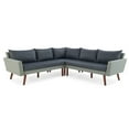 thumbnail image 1 of Alaterre Albany 3 Pc Outdoor Patio Sectional Set, Light Gray/Brown Wicker with Cushions, 1 of 9