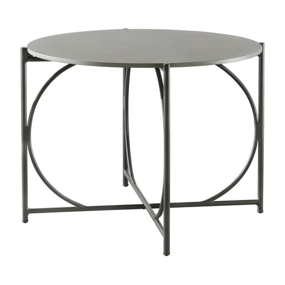 Alaterre Alburgh Outdoor 42" x 42" x 30" Round Aluminum Bistro Table, White/Black
