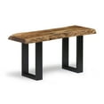 thumbnail image 1 of Alaterre Furniture Alpine 36-Inch Live Edge Solid Acacia Wood Bench with Black Metal Legs and Floor Protectors, Modern Farmhouse Entryway Hall Decor, 1 of 16