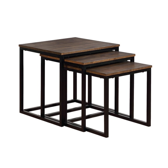Alaterre Arcadia Acacia Wood 24" Square Nesting End Tables, Antiqued Mocha