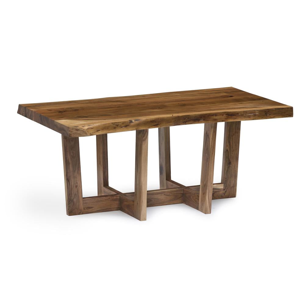Natural live outlet edge coffee table