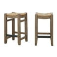 thumbnail image 1 of Alaterre Furniture Newport 26 in. Wood Counter Height Stools, Set of Two, Space-Saving Design with Natural Seagrass Rush Seats, Brown, 1 of 9