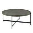 thumbnail image 1 of Brookline 42" Round Wood with Concrete-Coating Coffee Table, 1 of 9