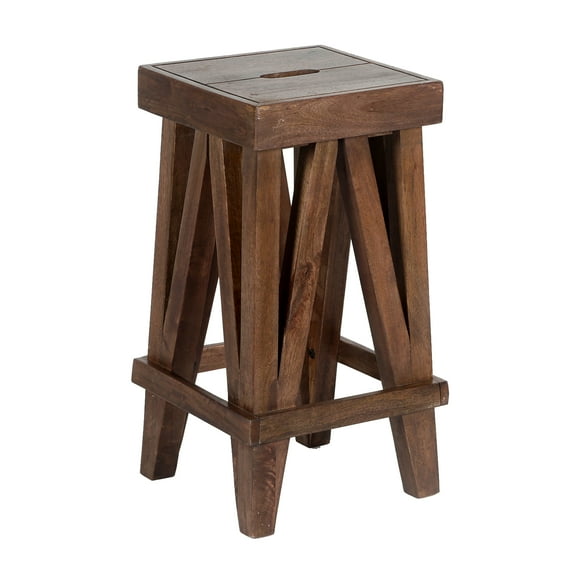 Alaterre Furniture Brookside 26 in. Mango Wood Counter-Height Stool, Sleek Rustic Farmhouse Design, Versatile for Lofts and Living Rooms, Brown