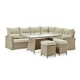 thumbnail image 1 of Alaterre Canaan All-Weather 6 Piece Wicker Outdoor Deep-Seat Dining Sectional Set, 1 of 8