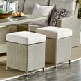 Alaterre Canaan Outdoor Wicker Stool, Cream, Set of 2 - Walmart.com