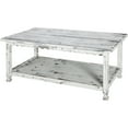 thumbnail image 1 of Alaterre Furniture Country Cottage 42" Rustic Rectangular Coffee Table, Solid Wood Living Room Furniture, White Antique Finish, 1 of 14