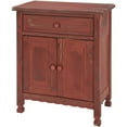 thumbnail image 1 of Alaterre Furniture Country Cottage Accent Cabinet, Antique Farmhouse Style Shelf and Square Turned Legs, Pine/Acacia Hardwood for Living Room, Red, 1 of 7