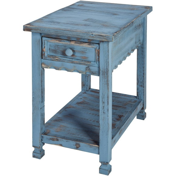 Alaterre Country Cottage Chairside Table, Red Antique Finish