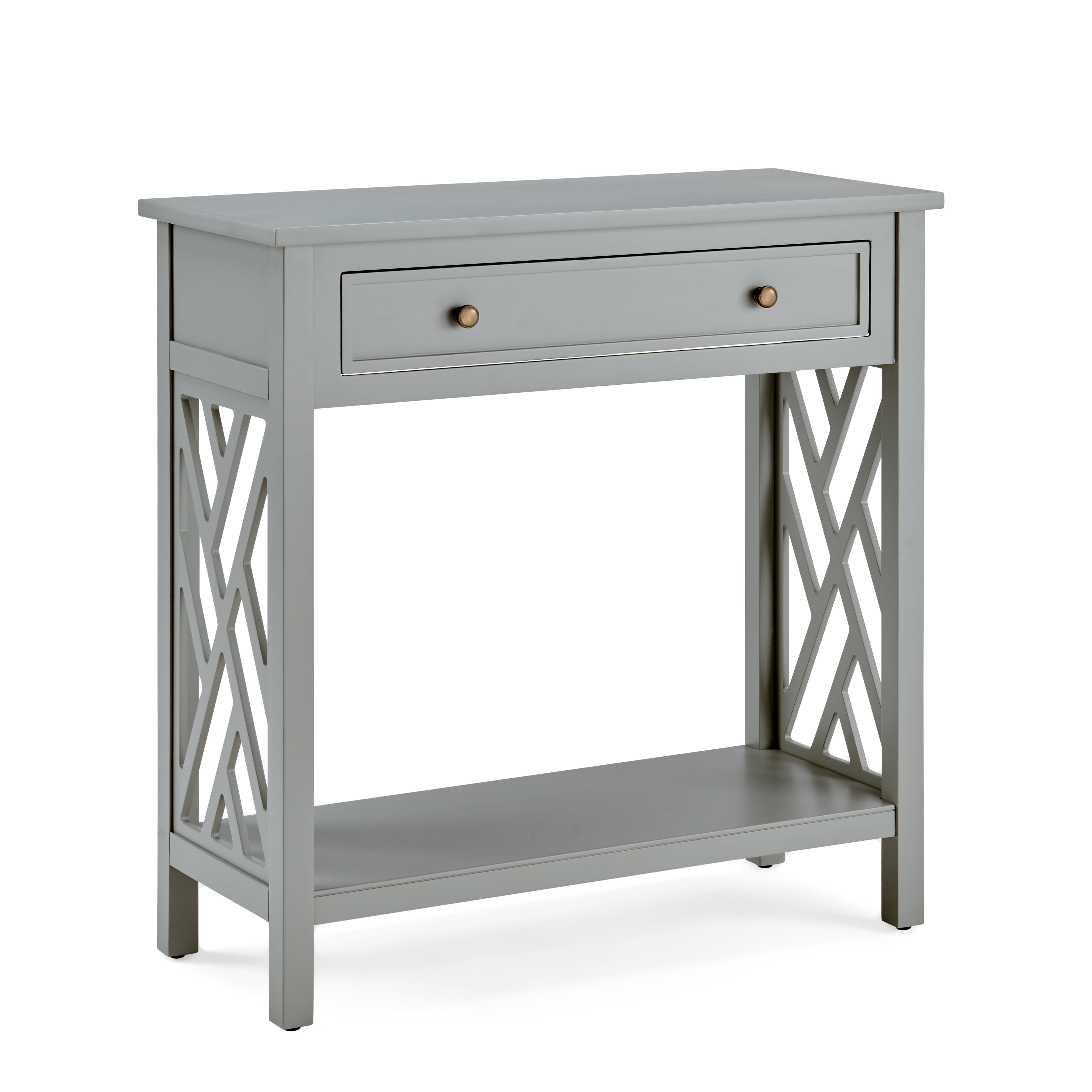 Alaterre Coventry 32" Wood Console Table with Drawer and Shelf, Gray