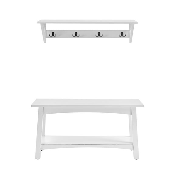 Alaterre Coventry 36"W Coat Hook with Bench Hall Tree Set