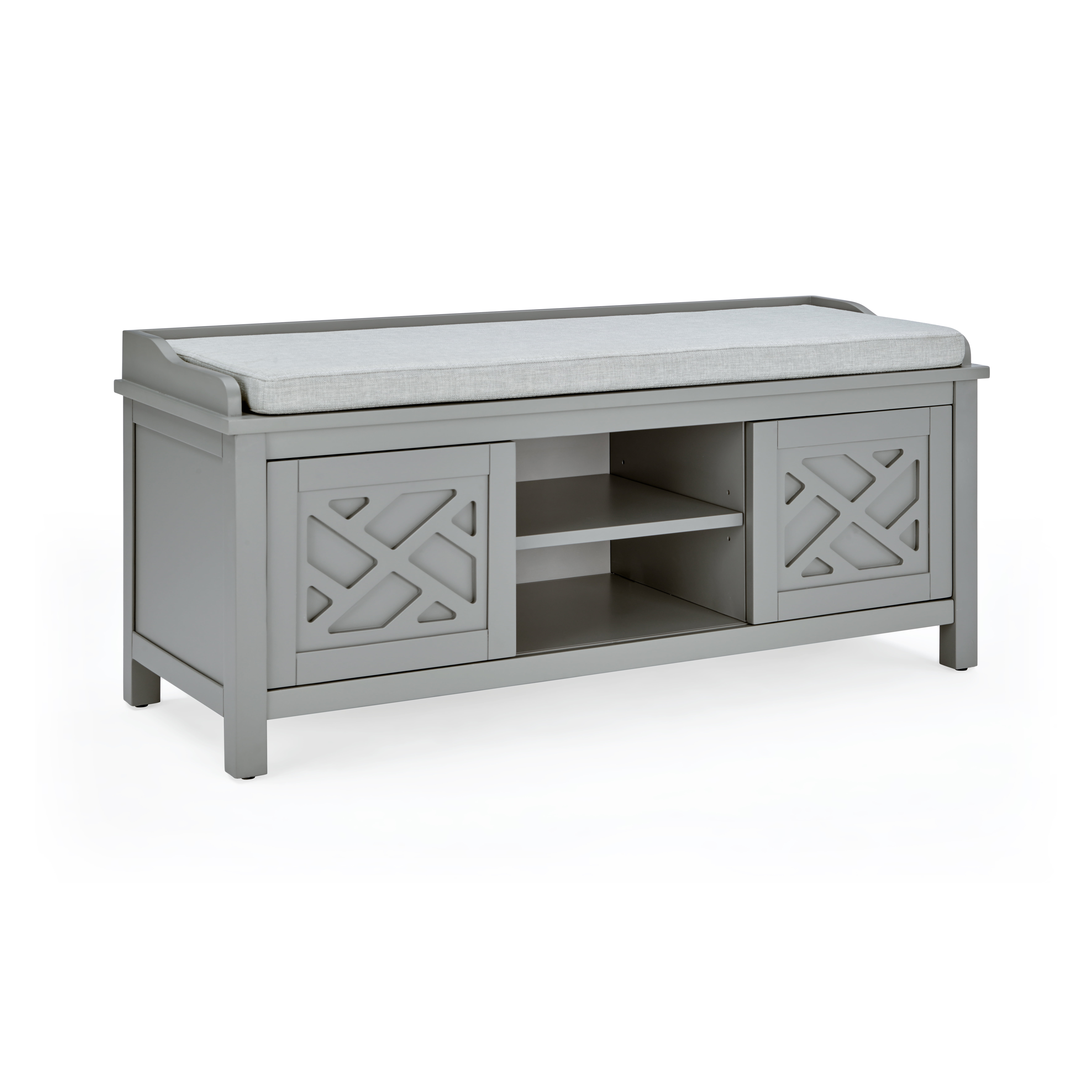 Coventry Dove Gray 45" Wood Storage Bench with Cushion