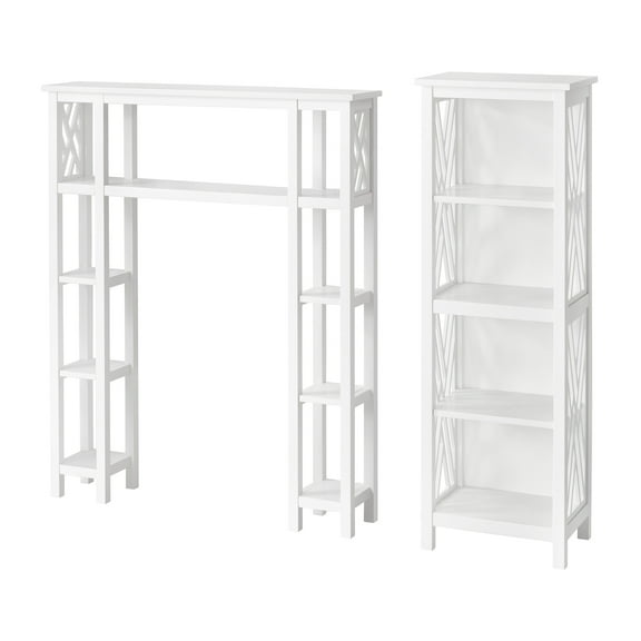 Alaterre Coventry Over Toilet Open Shelving Unit with Left and Right Side Shelves, Bath Tall Storage Shelf