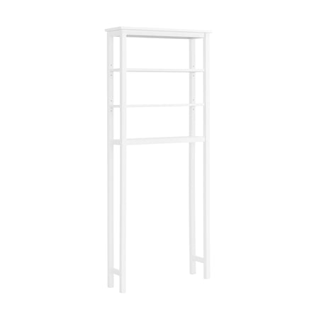 Alaterre Furniture Dover Over Toilet Organizer with Open Shelving, Space-Saving Bathroom Storage Unit, White