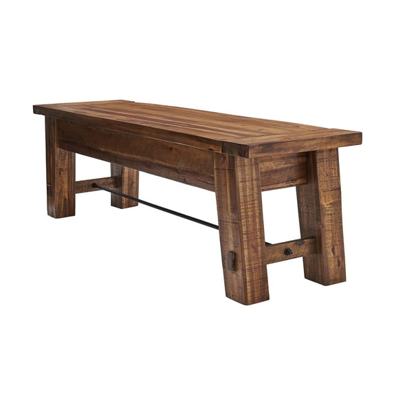 Alaterre Furniture Durango 60-inch Acacia Wood Entryway or Dining Bench - 450lb Weight Capacity, Industrial Accent Furniture, Natural