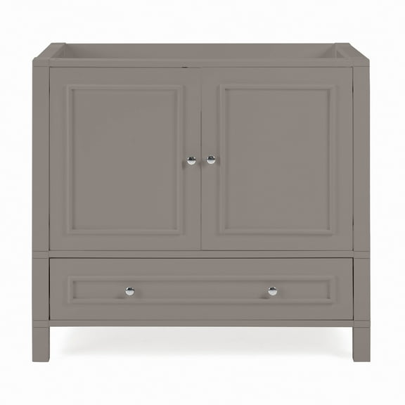 Alaterre Furniture Williamsburg 36 in. Bathroom Vanity - Freestanding Cabinet Without Sink - Wood Vanity with Soft-Close Doors, Gray