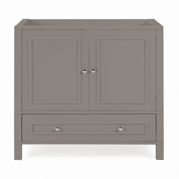 Alaterre Furniture Williamsburg 36 in. Bathroom Vanity - Freestanding Cabinet Without Sink - Wood Vanity with Soft-Close Doors, Gray