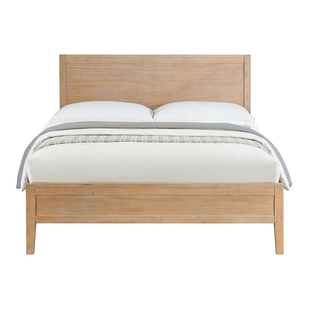 Arden Light Driftwood Pine Queen Bed with High Profile Headboard